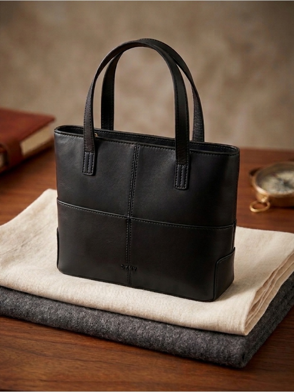 Etienne Aigner Black Leather Mini Tote Classic‎ Handbag